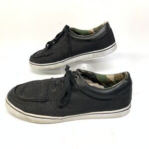 Lugz Mens MBURC 0941 Black Canvas Moc Toe Sneakers Fashion Size 13 USA